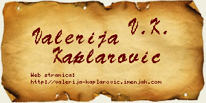 Valerija Kaplarović vizit kartica